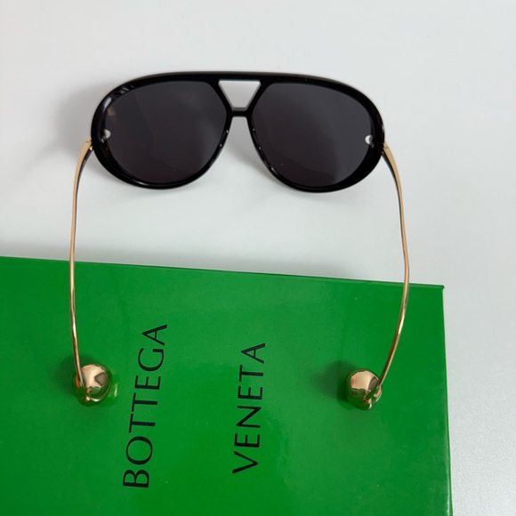 Bottega Veneta Black and Gold Sunglasses main image 4